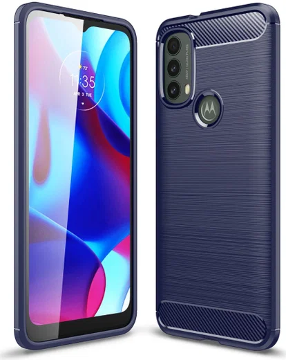 Motorola Moto E20 / E30 / E40 Hoesje Geborsteld TPU Back Cover Blauw afbeelding 1