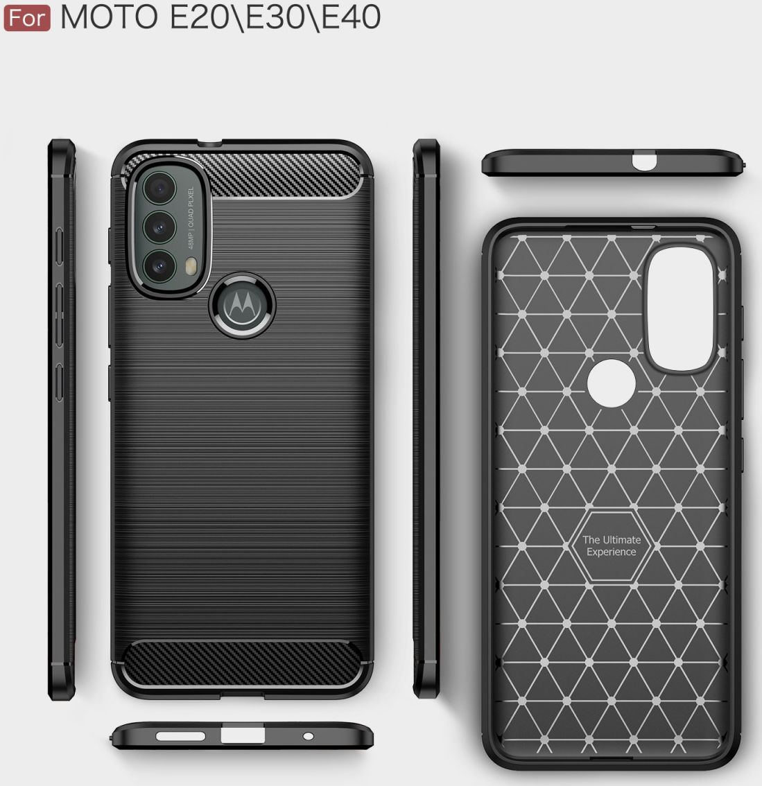 Motorola Moto E20 / E30 / E40 Hoesje Geborsteld TPU Back Cover Blauw afbeelding 5