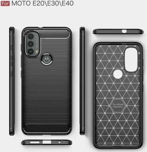 Motorola Moto E20 / E30 / E40 Hoesje Geborsteld TPU Back Cover Blauw afbeelding 5