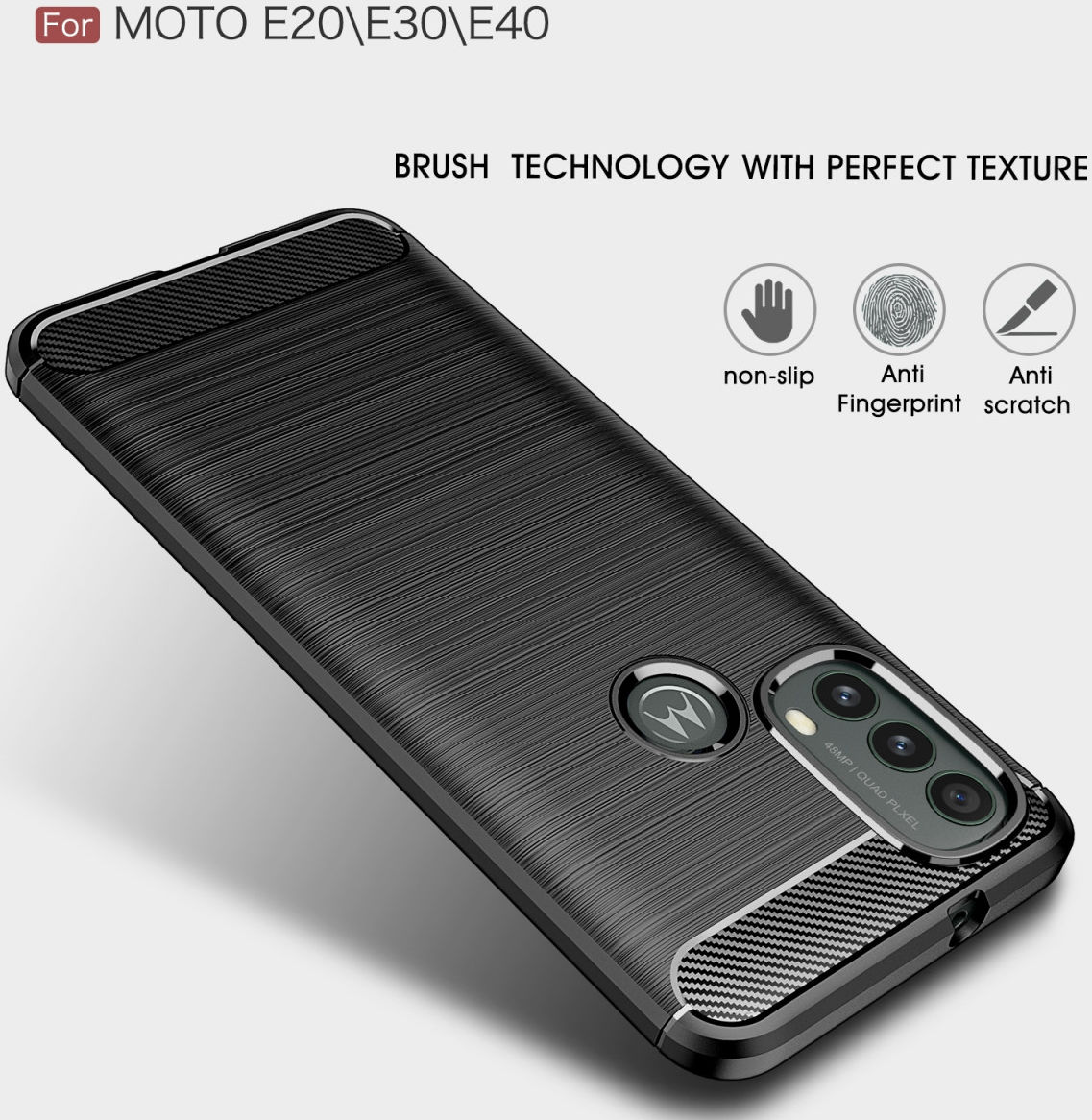 Motorola Moto E20 / E30 / E40 Hoesje Geborsteld TPU Back Cover Blauw afbeelding 6