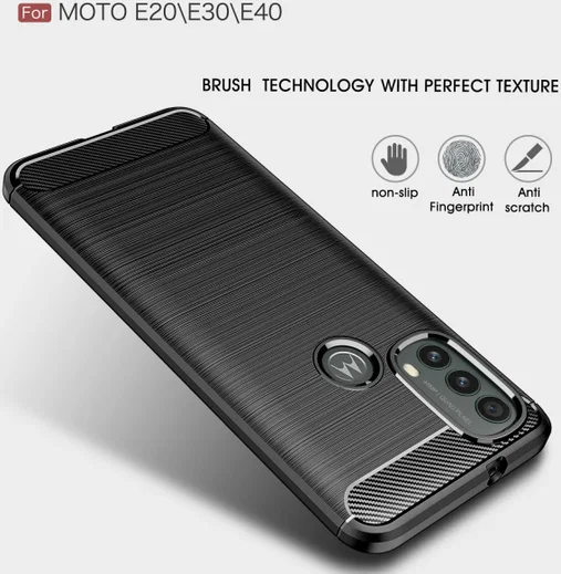 Motorola Moto E20 / E30 / E40 Hoesje Geborsteld TPU Back Cover Blauw afbeelding 6