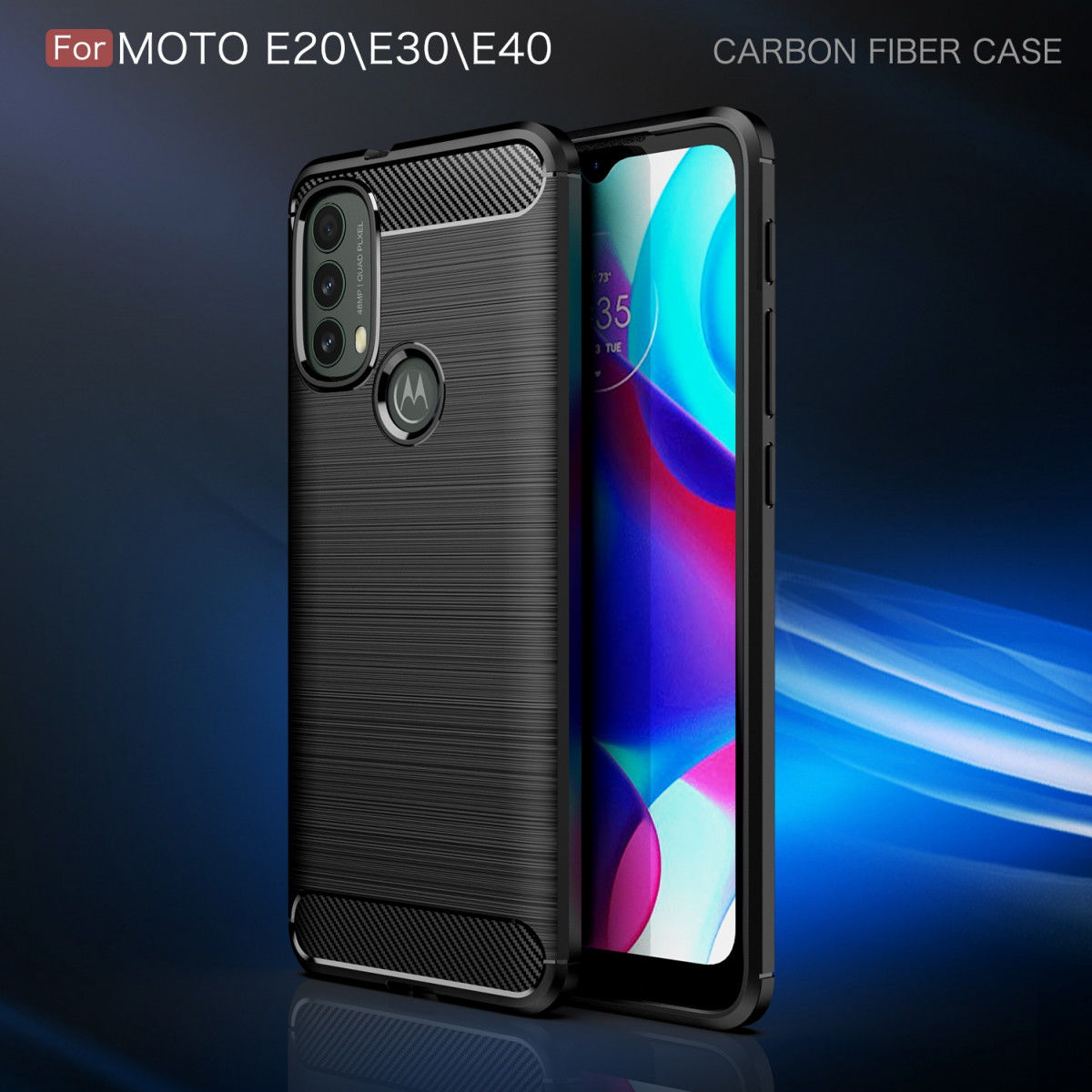 Motorola Moto E20 / E30 / E40 Hoesje Geborsteld TPU Back Cover Blauw afbeelding 8