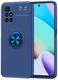 Xiaomi Redmi 10 Hoesje met Magnetische Kickstand Ring Blauw afbeelding 1