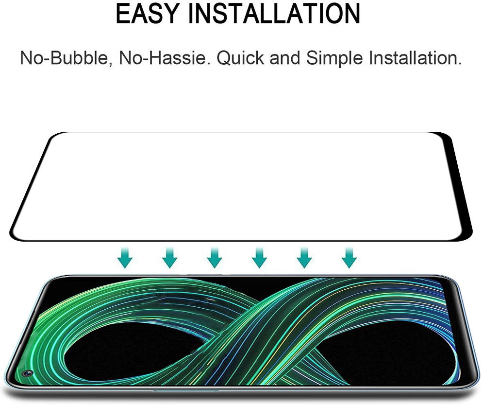 Realme 8 5G Screenprotector Tempered Glass Volledig Dekkend afbeelding 7