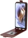 Motorola Moto G31 / G41 Hoesje Verticale Flip Wallet Case Bruin afbeelding 1
