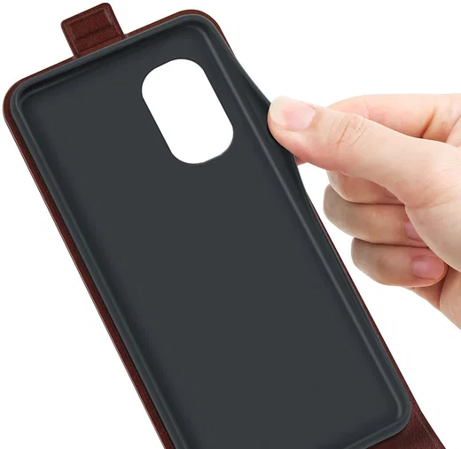 Motorola Moto G31 / G41 Hoesje Verticale Flip Wallet Case Bruin afbeelding 5