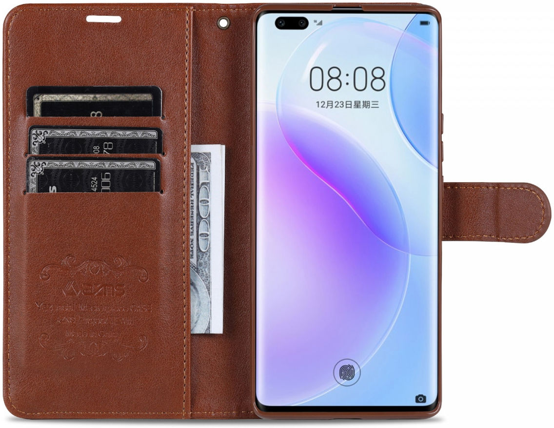 AZNS Honor 50 Hoesje Portemonnee Book Case Kunstleer Bruin afbeelding 4