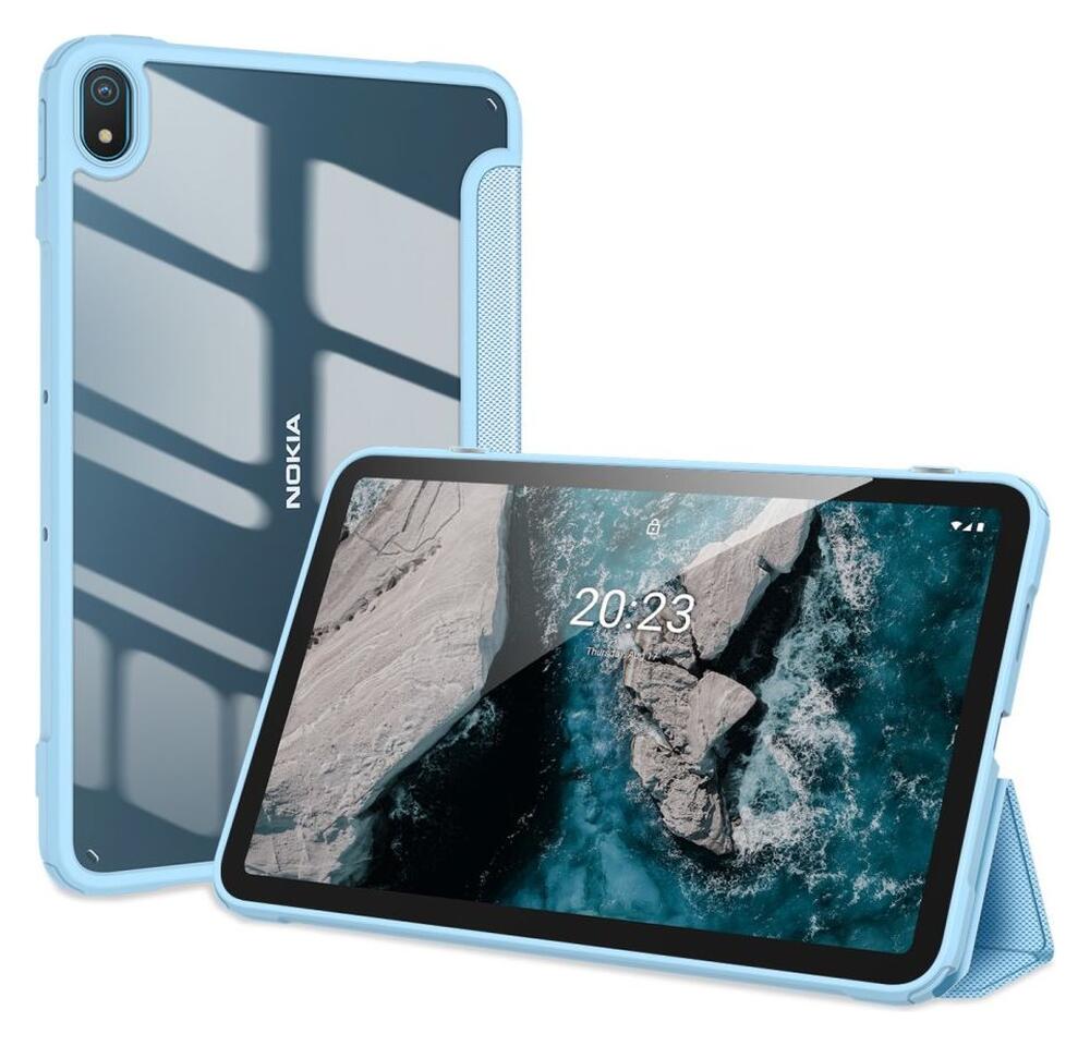 Dux Ducis Toby Series Nokia T20 Hoes Tri-Fold Book Case Blauw afbeelding 1