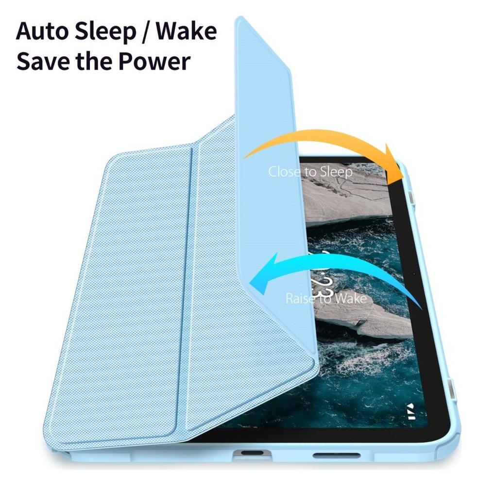 Dux Ducis Toby Series Nokia T20 Hoes Tri-Fold Book Case Blauw afbeelding 3
