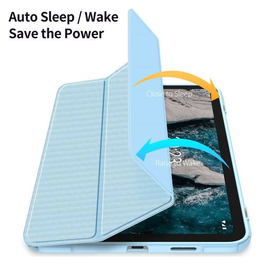 Dux Ducis Toby Series Nokia T20 Hoes Tri-Fold Book Case Blauw afbeelding 3