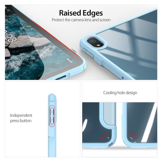 Dux Ducis Toby Series Nokia T20 Hoes Tri-Fold Book Case Blauw afbeelding 4