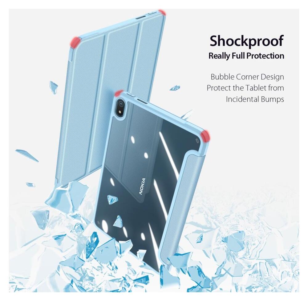 Dux Ducis Toby Series Nokia T20 Hoes Tri-Fold Book Case Blauw afbeelding 5