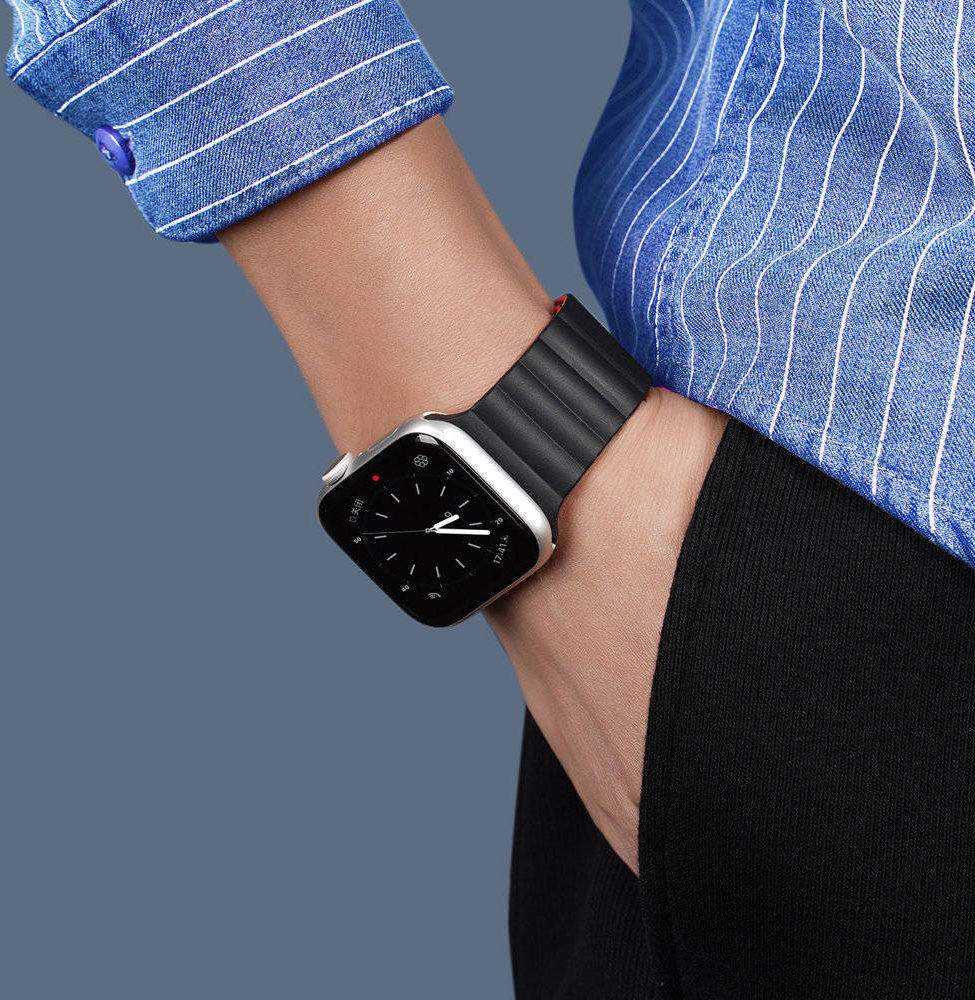 Dux Ducis Apple Watch Bandje - 1-10/SE - 38/40/41/42MM - Magneetsluiting - Zwart afbeelding 3