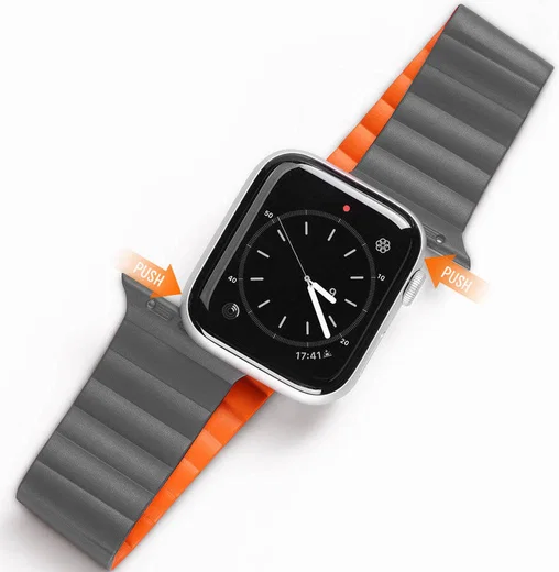 Dux Ducis Apple Watch Bandje - 1-10/SE - 38/40/41/42MM - Magneetsluiting - Grijs afbeelding 1