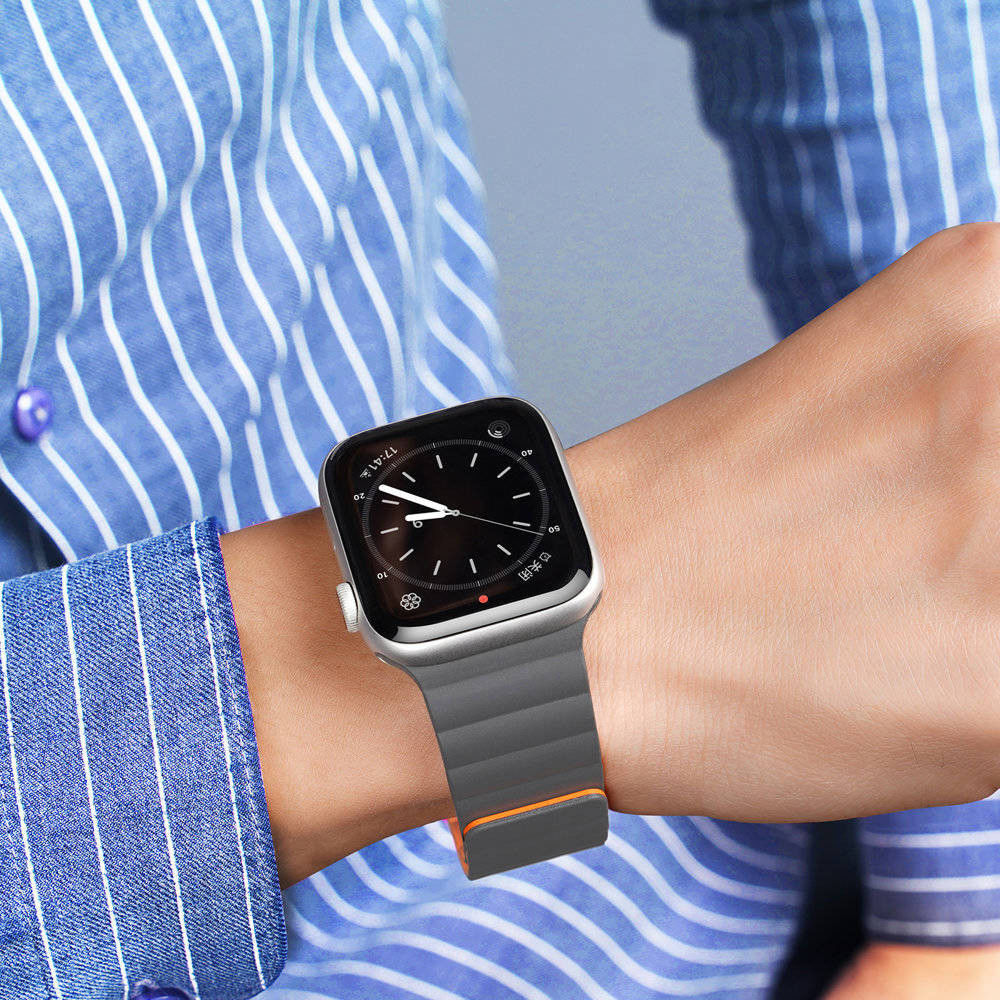 Dux Ducis Apple Watch Bandje - 1-10/SE - 38/40/41/42MM - Magneetsluiting - Grijs afbeelding 4