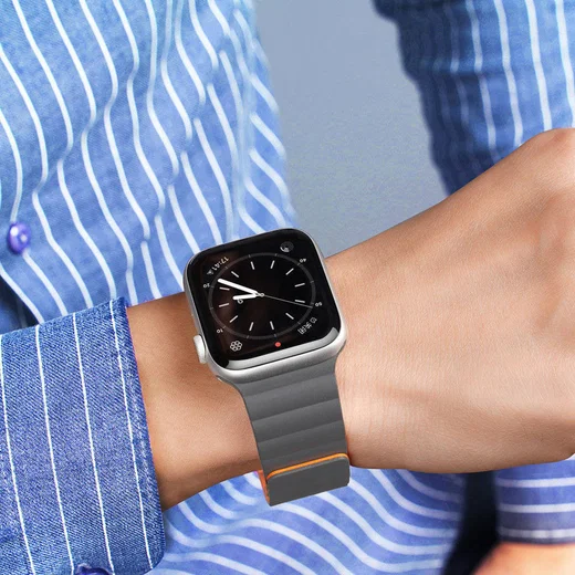 Dux Ducis Apple Watch Bandje - 1-10/SE - 38/40/41/42MM - Magneetsluiting - Grijs afbeelding 4