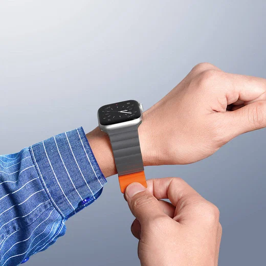 Dux Ducis Apple Watch Bandje - 1-10/SE - 38/40/41/42MM - Magneetsluiting - Grijs afbeelding 5