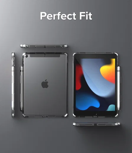 Ringke Fusion+ Apple iPad 10.2 Hoes Schokbestendig + Bumpers Wit/Zwart afbeelding 8