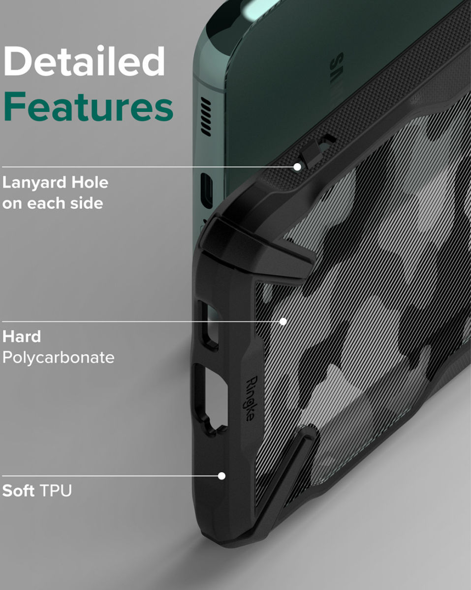 Ringke Fusion X Samsung Galaxy S22 Plus Hoesje Camo Zwart afbeelding 6