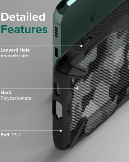 Ringke Fusion X Samsung Galaxy S22 Plus Hoesje Camo Zwart afbeelding 6