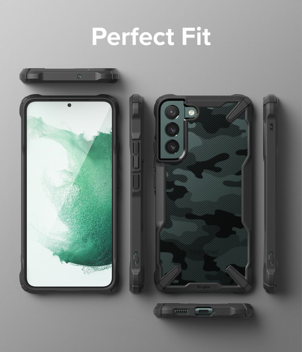 Ringke Fusion X Samsung Galaxy S22 Plus Hoesje Camo Zwart afbeelding 10