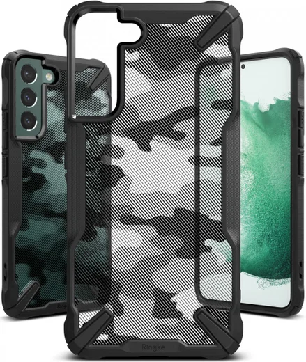 Ringke Fusion X Samsung Galaxy S22 Hoesje Back Cover Camo Zwart afbeelding 1
