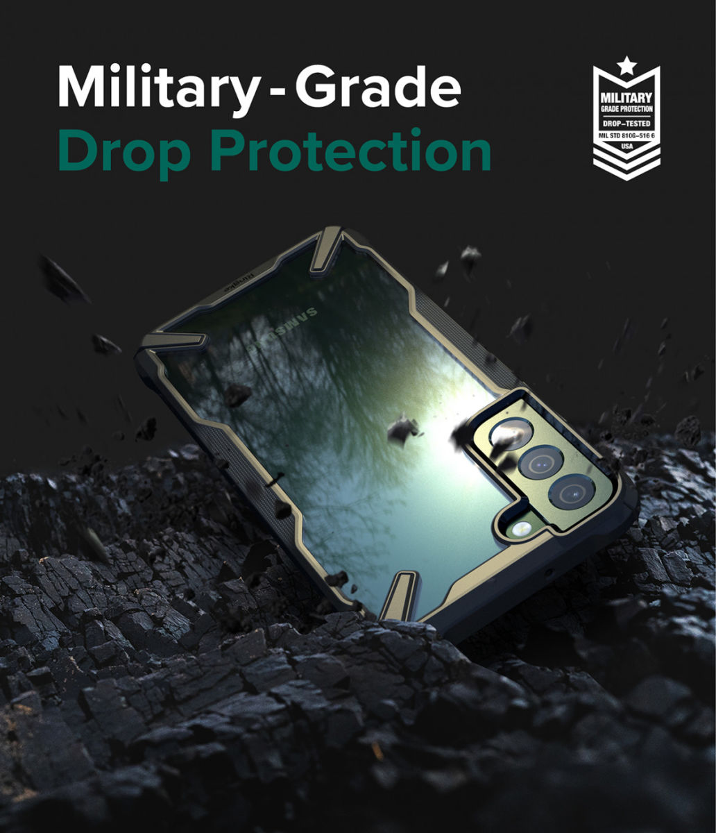 Ringke Fusion X Samsung Galaxy S22 Hoesje Back Cover Camo Zwart afbeelding 4