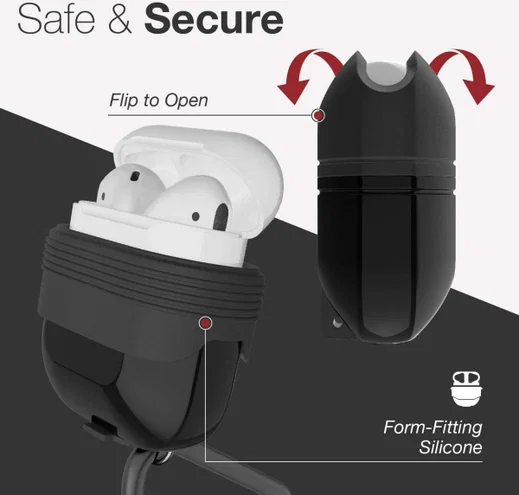 Raptic Journey AirPods Hoesje Bescherm Case Zwart afbeelding 4