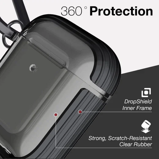 Raptic Clear Apple AirPods Hoesje Smoke Black afbeelding 5