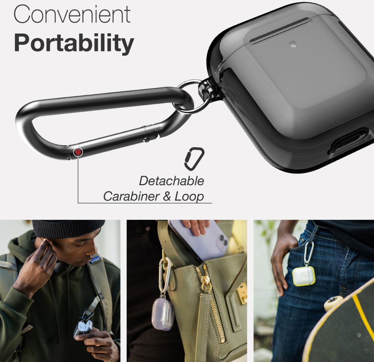 Raptic Clear Apple AirPods Hoesje Smoke Black afbeelding 8