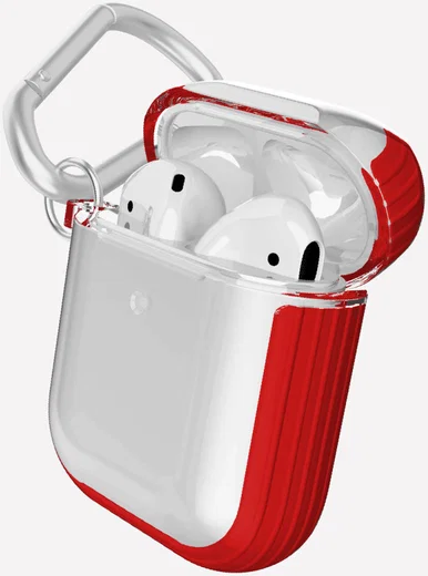 Raptic Clear Apple AirPods Hoesje Rood / Transparant afbeelding 2