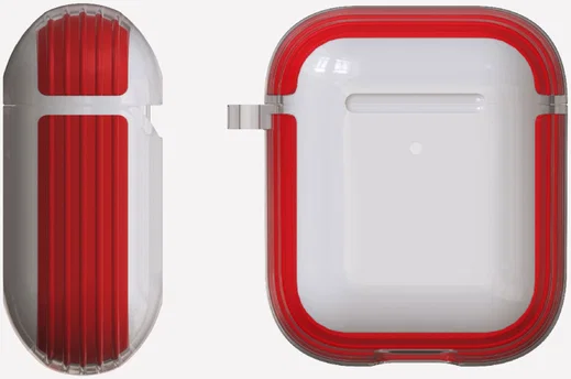 Raptic Clear Apple AirPods Hoesje Rood / Transparant afbeelding 4