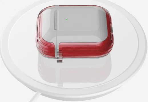 Raptic Clear Apple AirPods Hoesje Rood / Transparant afbeelding 9