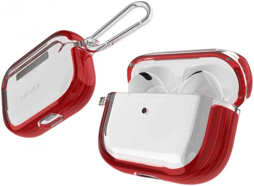 Raptic Clear Apple AirPods Pro Hoesje Rood afbeelding 2