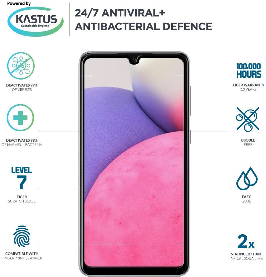 Eiger Samsung Galaxy A33 Tempered Glass 3D Fingerprint Friendly afbeelding 4