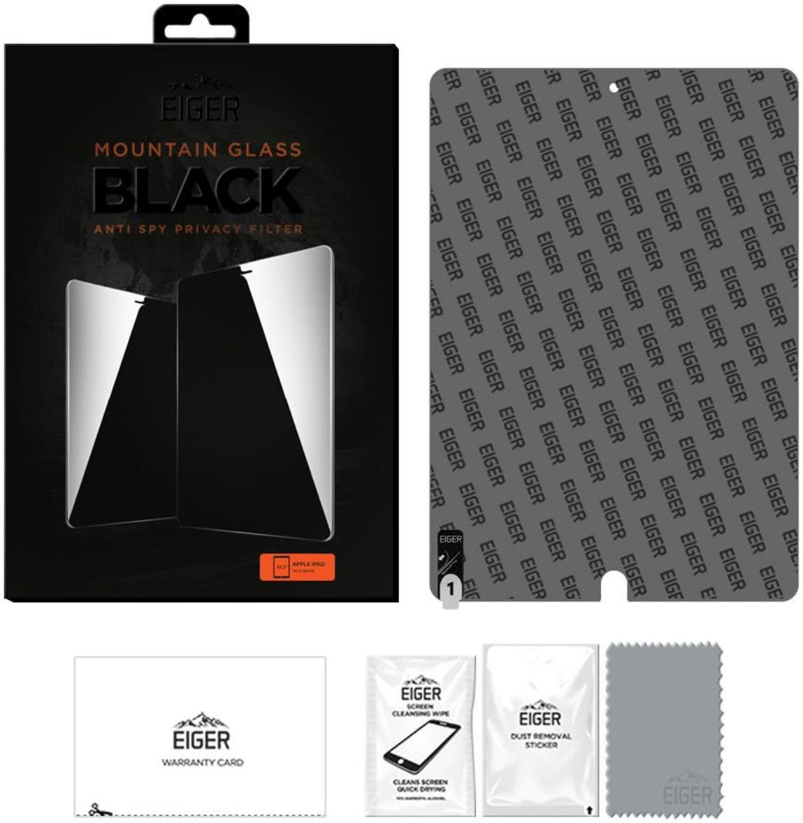 Eiger Apple iPad 10.2 Privacy Glass Case Friendly Screen Protector afbeelding 3