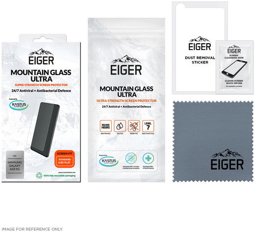 Eiger Ultra Samsung Galaxy A33 Tempered Glass Antibacterieel Plat afbeelding 6