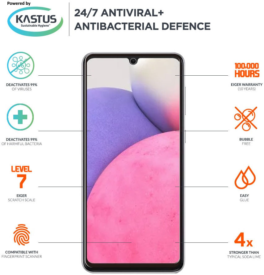 Eiger Ultra+ Samsung Galaxy A33 Screen Protector Antibacterieel afbeelding 3