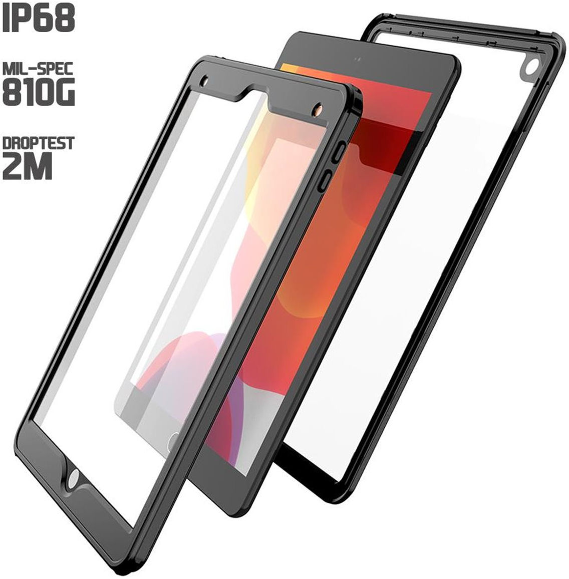 Eiger Peak 3000m iPad 10.2 (2019/2020/2021) Hoes Full Protect Zwart afbeelding 2