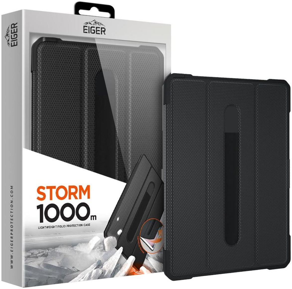 Eiger Storm 1000m iPad Pro 12.9 (2018/2020/2021) Hoes Book Case Zwart afbeelding 1