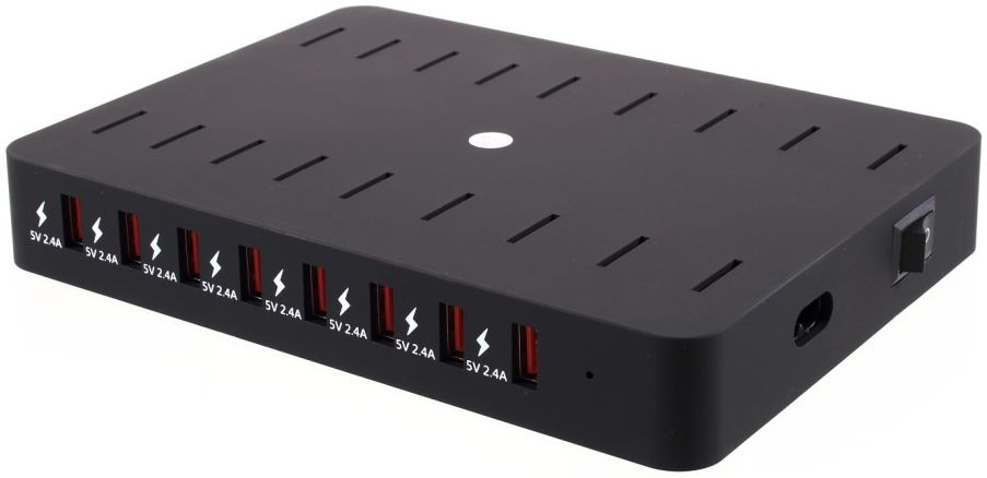 Universeel 96W Oplaad Station 8 Poort USB Oplader Zwart afbeelding 3