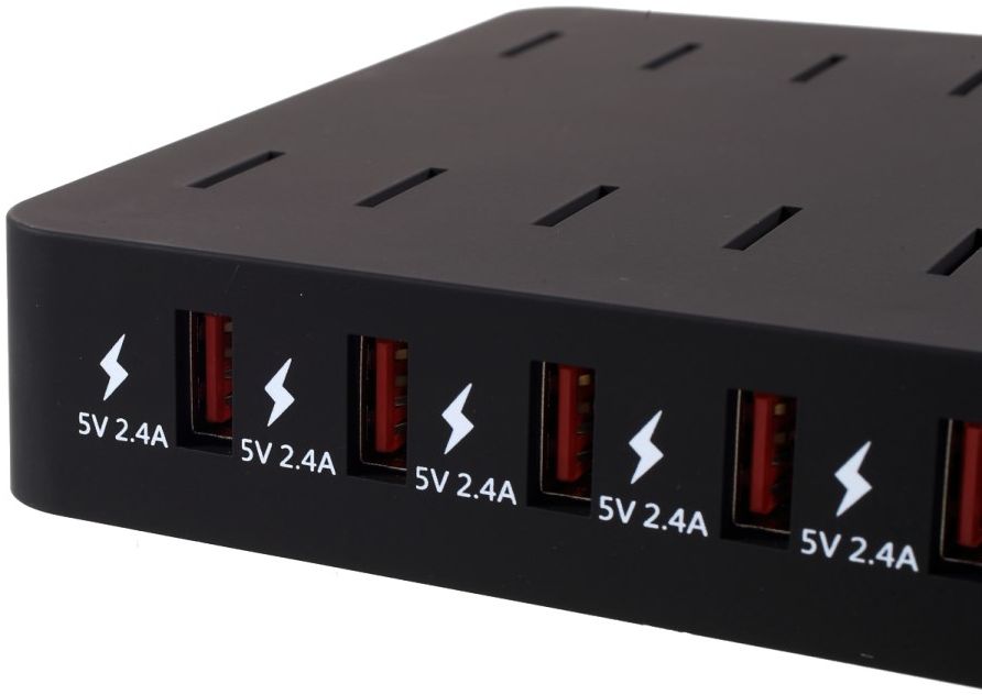 Universeel 96W Oplaad Station 8 Poort USB Oplader Zwart afbeelding 8