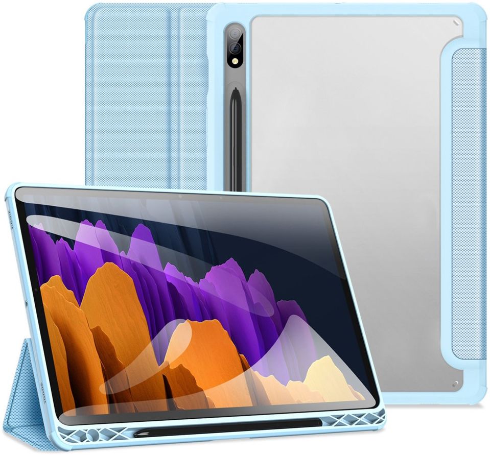 Dux Ducis Toby Samsung Galaxy Tab S7/S8 Hoes Tri-Fold Book Case Blauw afbeelding 1