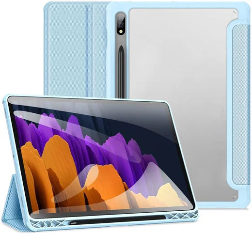 Dux Ducis Toby Samsung Galaxy Tab S7/S8 Hoes Tri-Fold Book Case Blauw afbeelding 1