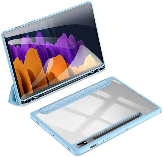 Dux Ducis Toby Samsung Galaxy Tab S7/S8 Hoes Tri-Fold Book Case Blauw afbeelding 10