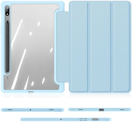Dux Ducis Toby Samsung Galaxy Tab S7/S8 Hoes Tri-Fold Book Case Blauw afbeelding 11