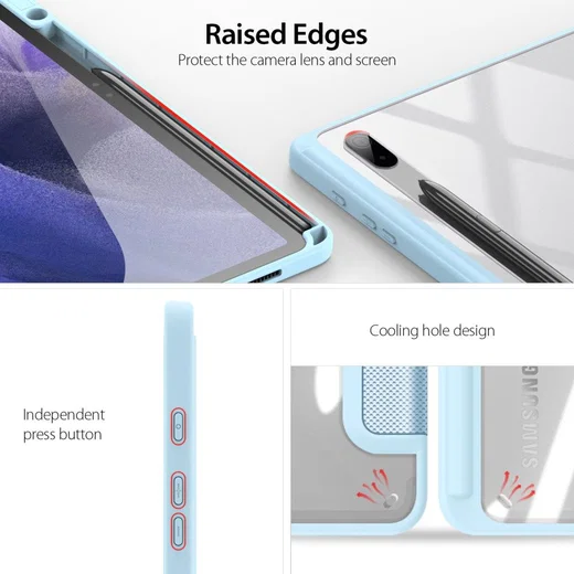 Dux Ducis Toby Samsung Galaxy Tab S8 Plus/S7 Plus/S7 FE Hoes Blauw afbeelding 5