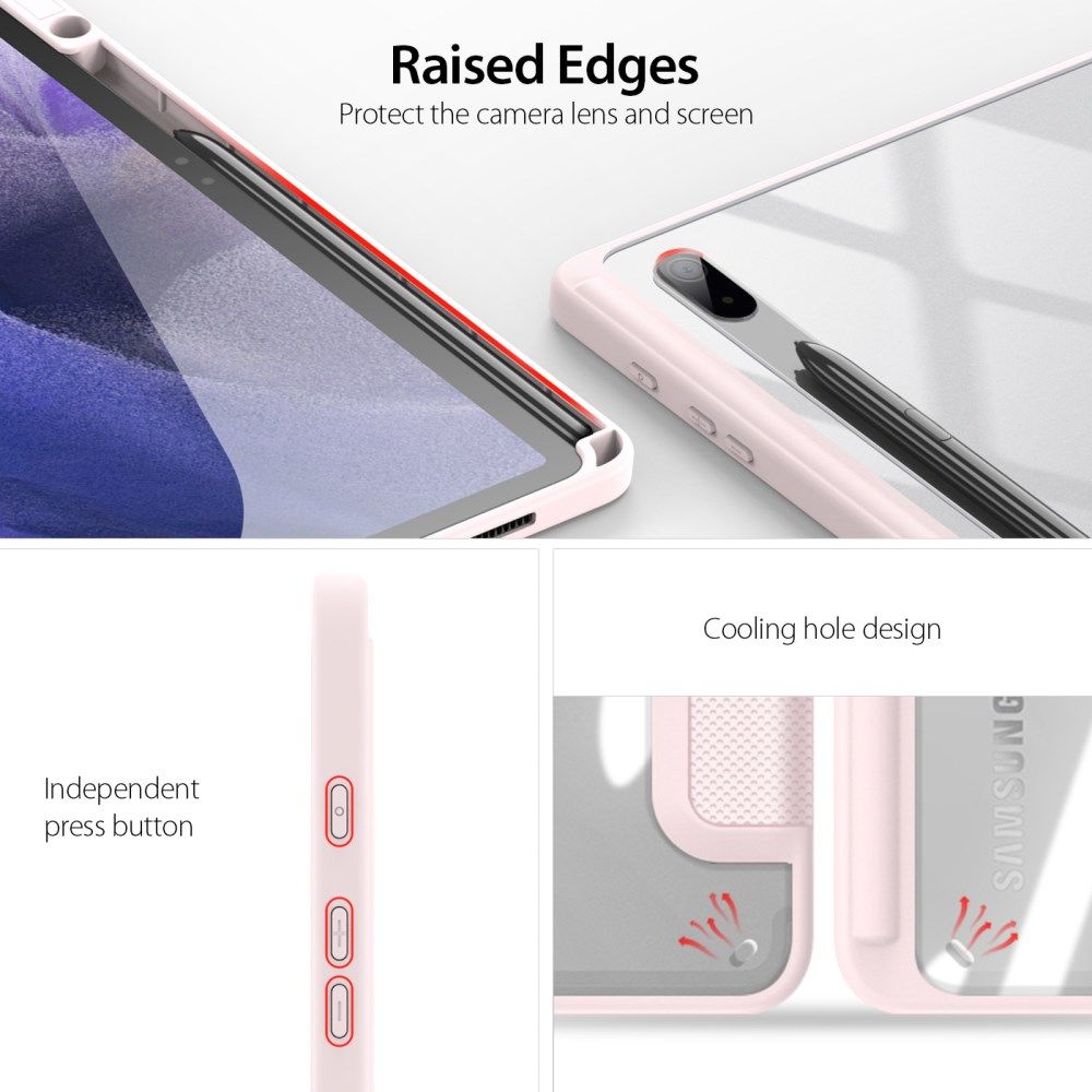 Dux Ducis Toby Samsung Galaxy Tab S8 Plus/S7 Plus/S7 FE Hoes Roze afbeelding 5