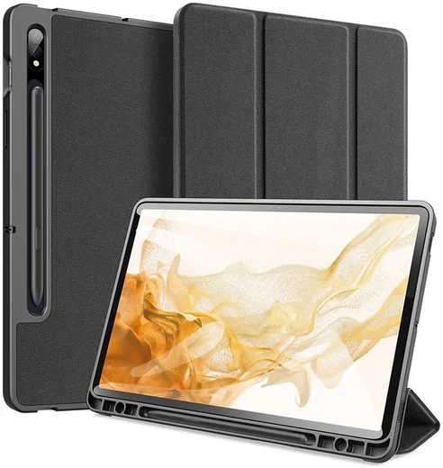 Dux Ducis Domo Samsung Galaxy Tab S7 / Tab S8 Hoes Book Case Zwart afbeelding 1