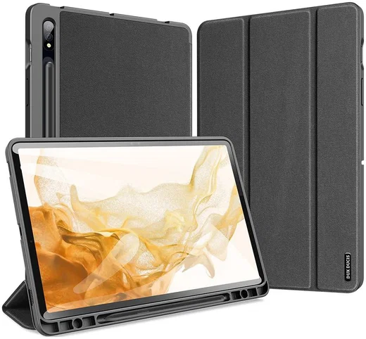 Dux Ducis Domo Samsung Galaxy Tab S7 / Tab S8 Hoes Book Case Zwart afbeelding 2